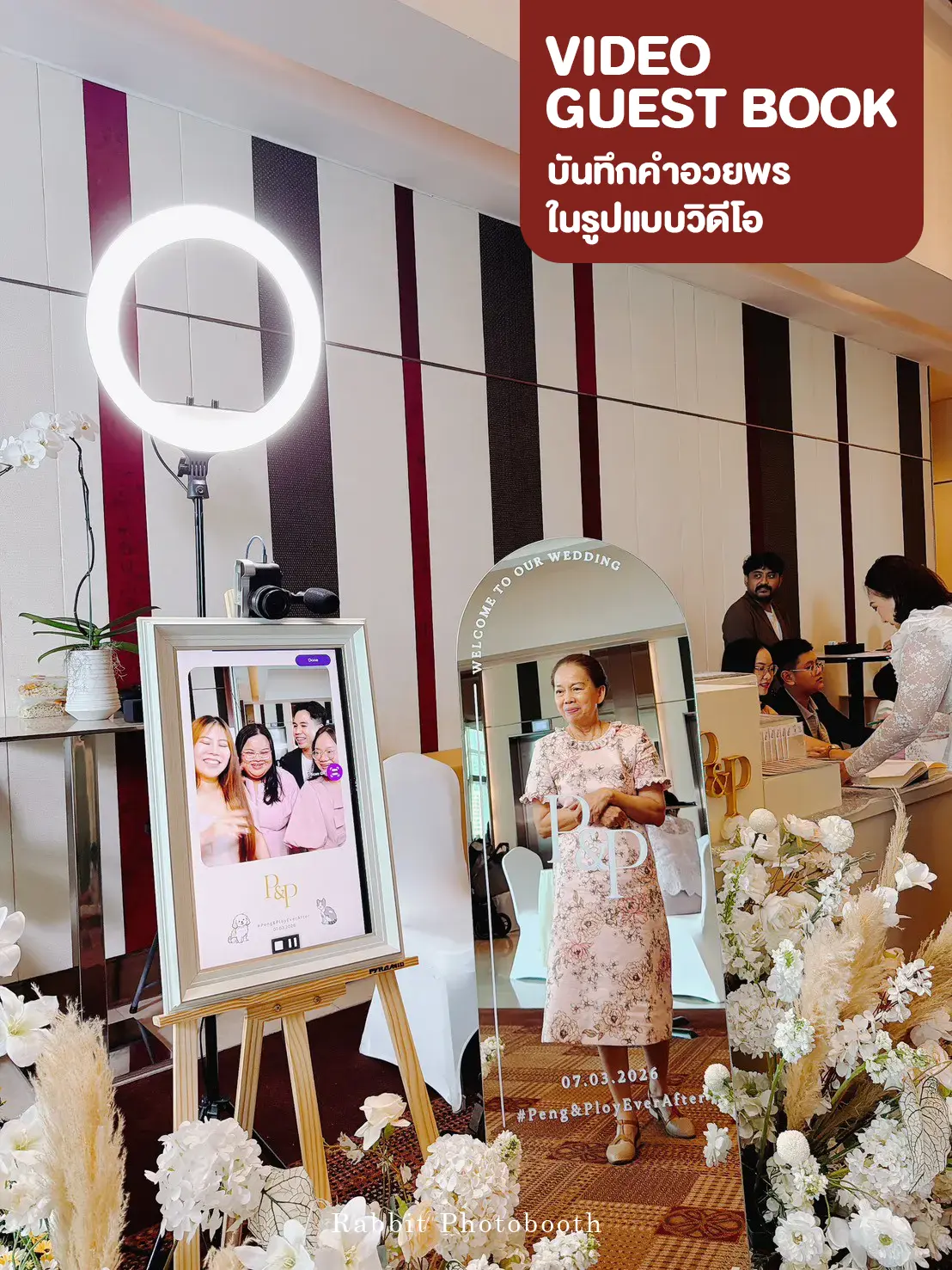Video guestbook wedding booth setup in Thailand for recording guest messages