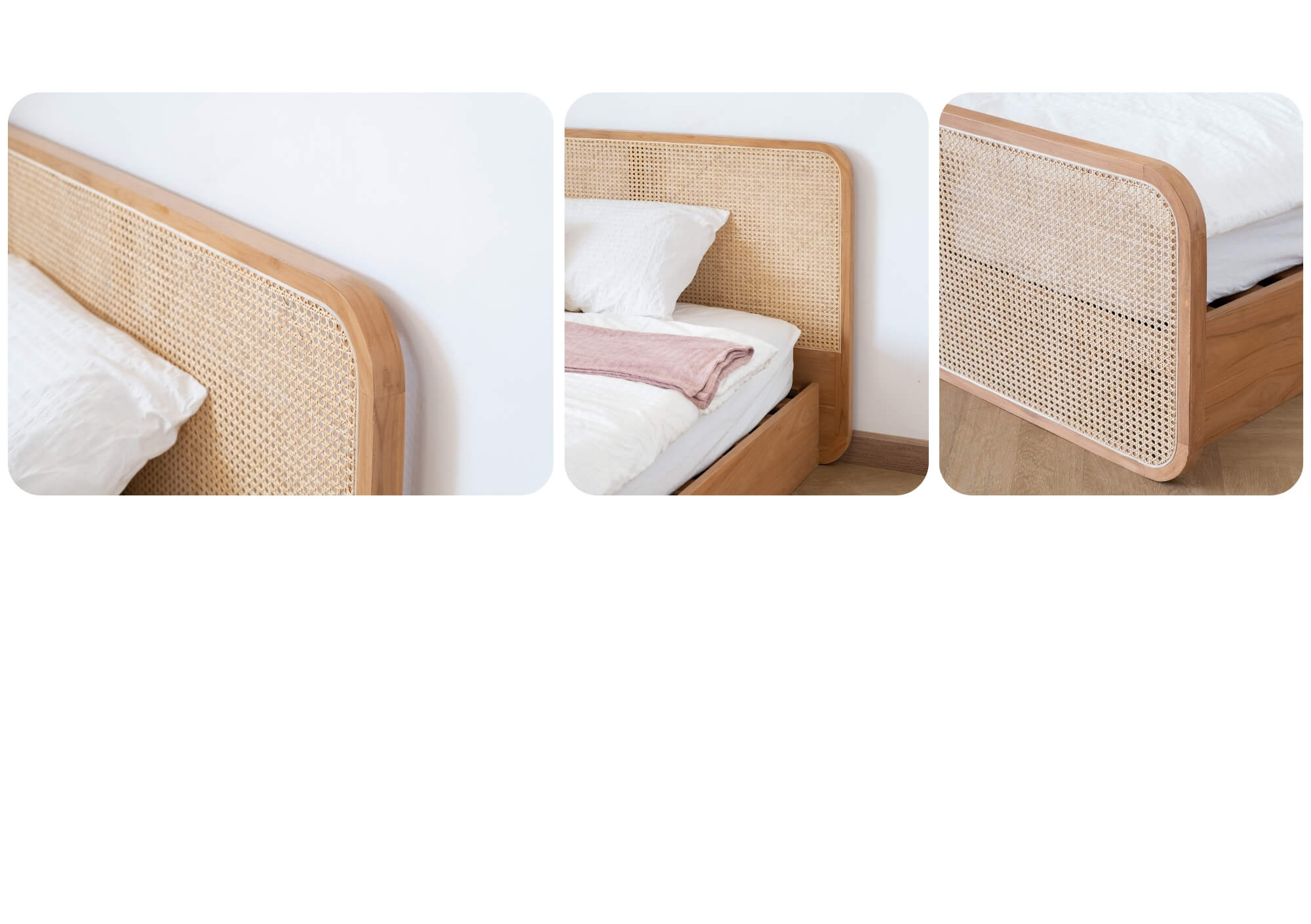 จุดเด่นสินค้า เตียงไม้สักแท้ผสมหวายจาก Taweesak Furniture