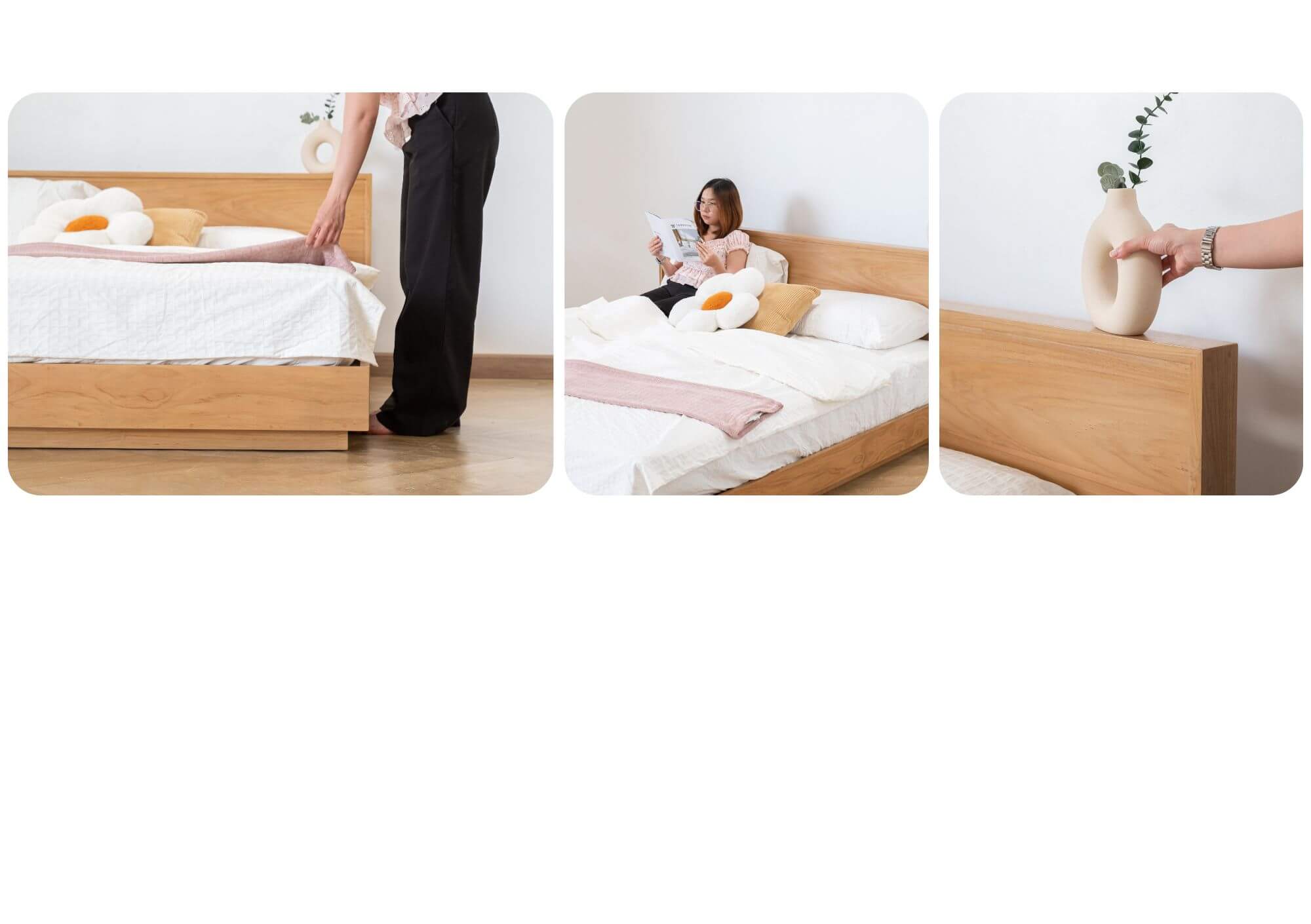จุดเด่นสินค้า Kawa เตียงไม้สักแท้จาก Taweesak Furniture
