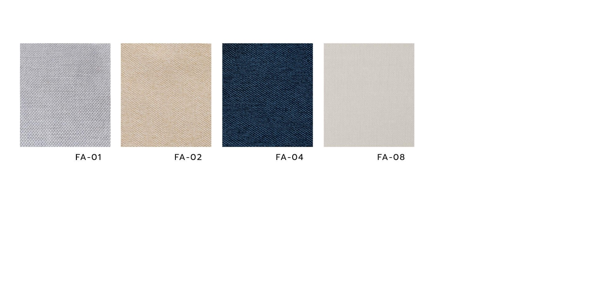 Fabric_color ตัวอย่างสีผ้าเบาะ 4 แบบที่สามารถเลือกได้เมื่อสั่งทำสินค้า