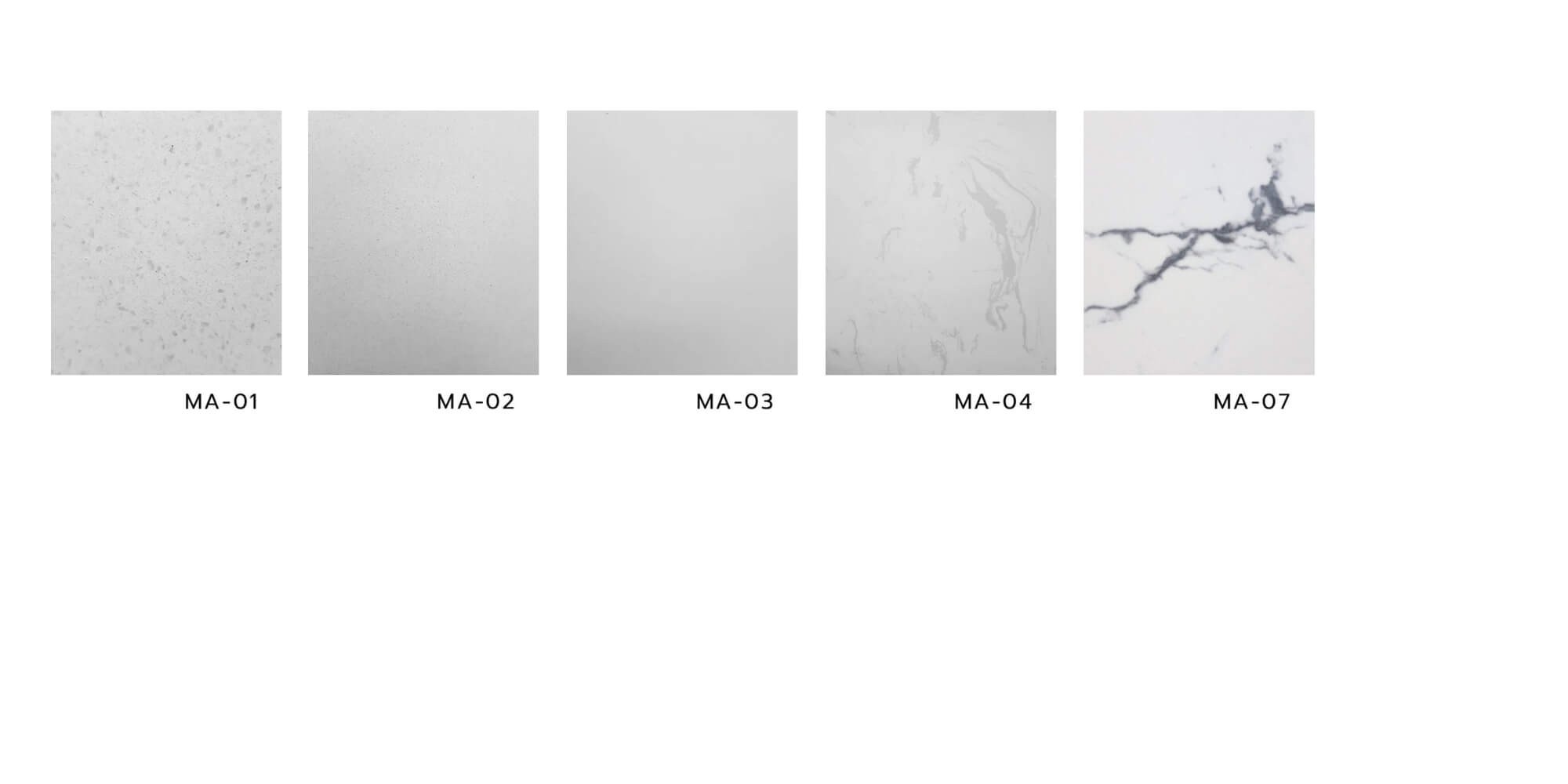 Marble_color ตัวอย่างสีหินอ่อนเทียม 5 แบบที่สามารถเลือกได้เมื่อสั่งทำสินค้า