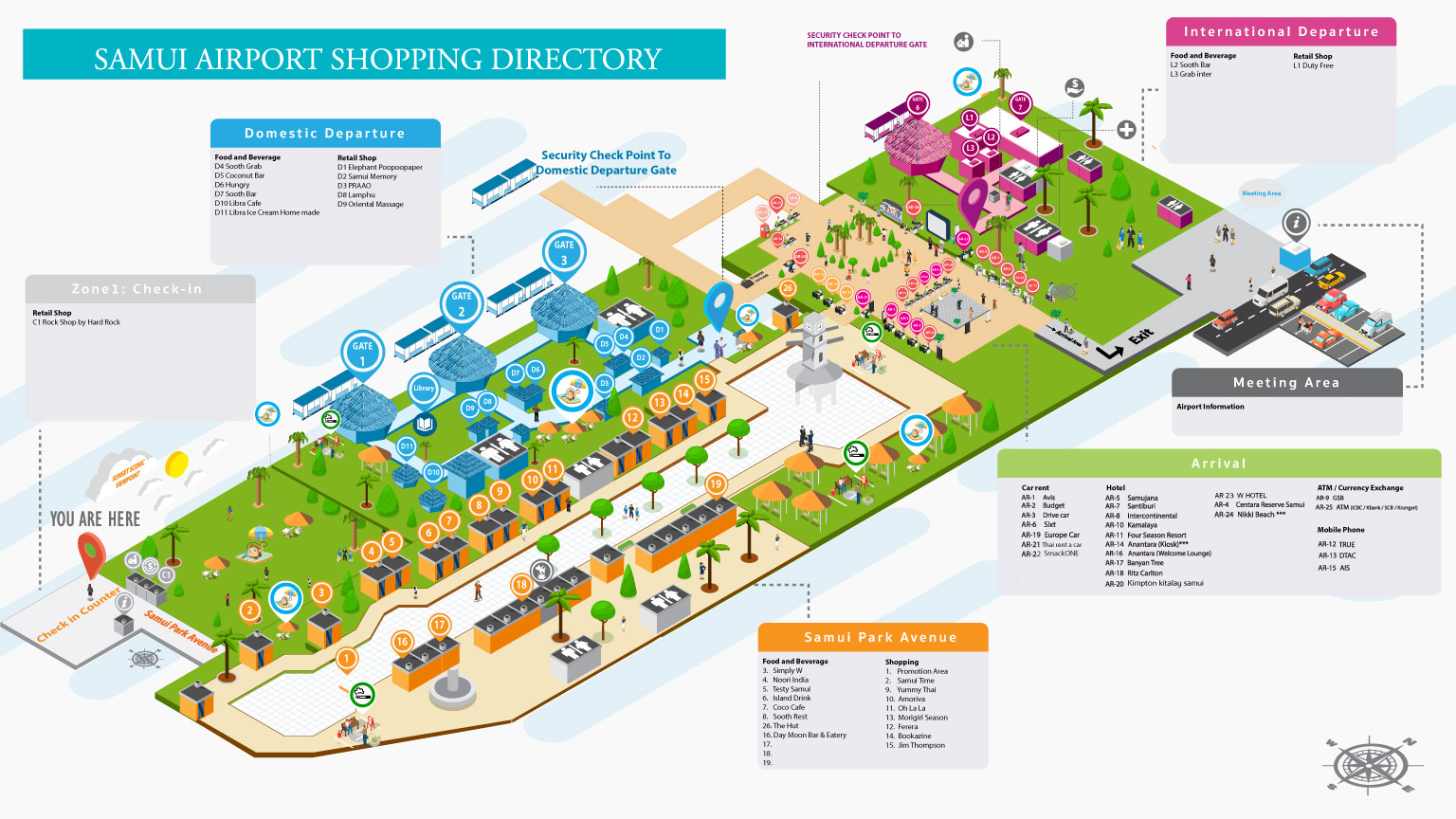 A map of Koh Samui airport