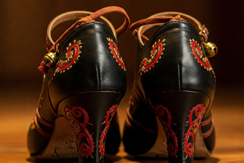 รองเท้าเต้นฟลาเมงโกขณะกระทืบจังหวะ Zapateado บนพื้นไม้