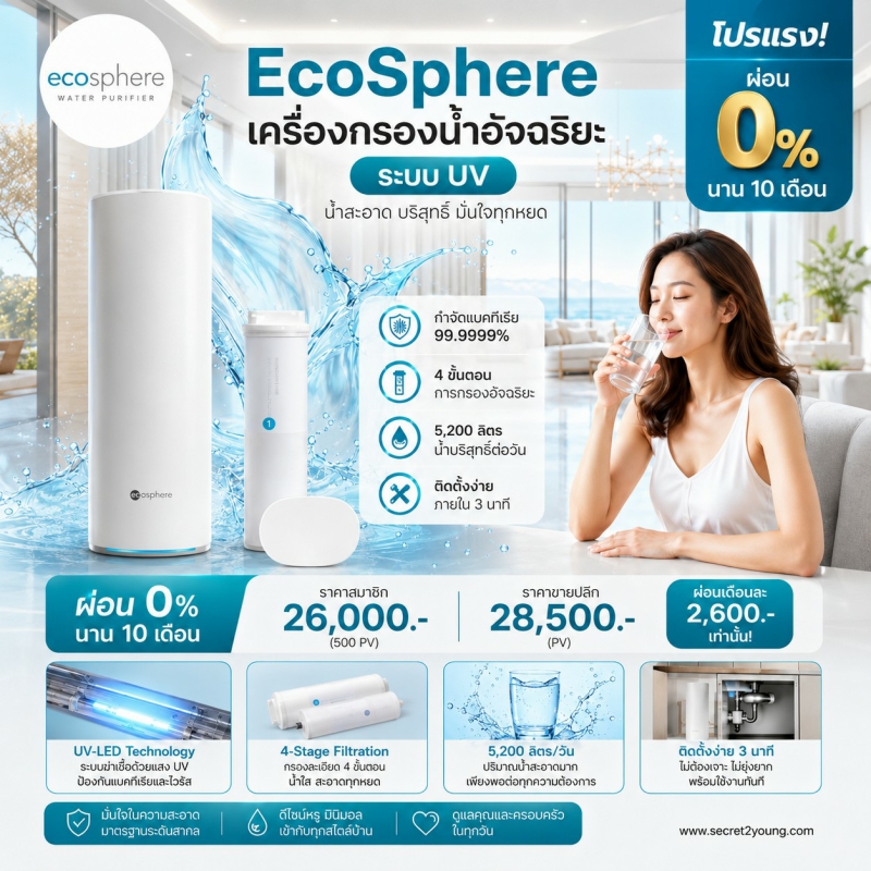 เครื่องกรองน้ำ uv นู สกิน อีโคสเพียร์ nu skin ecosphere 001