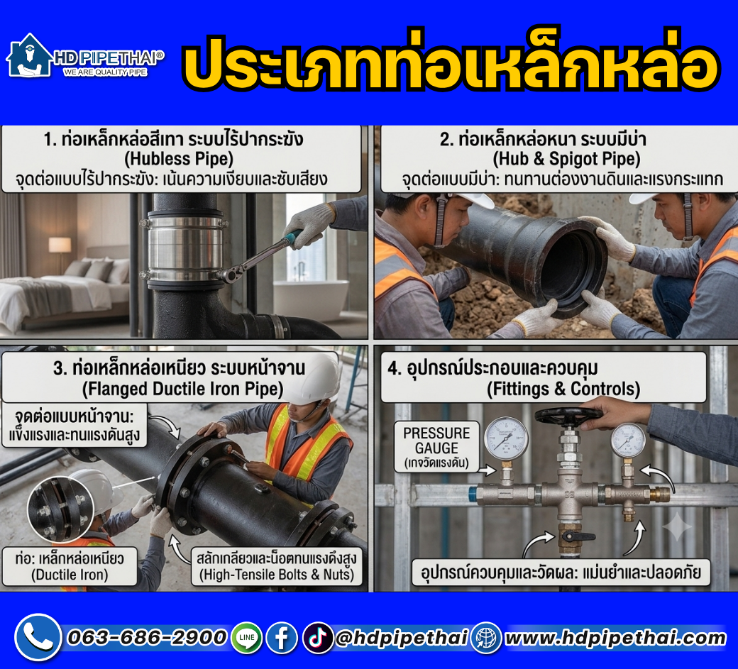 ท่อเหล็กหล่อ มีกี่ประเภท ท่อเหล็กหล่อ มีกี่ประเภท