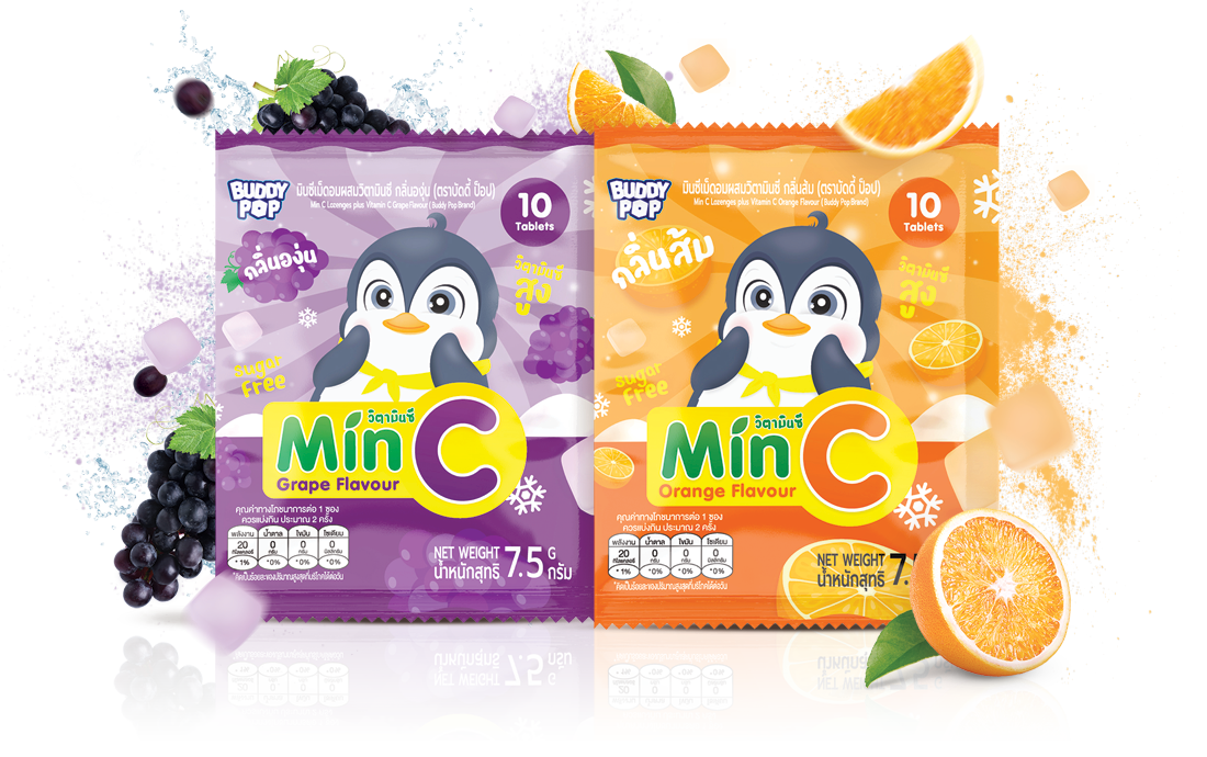 Min C, Orange, Grape