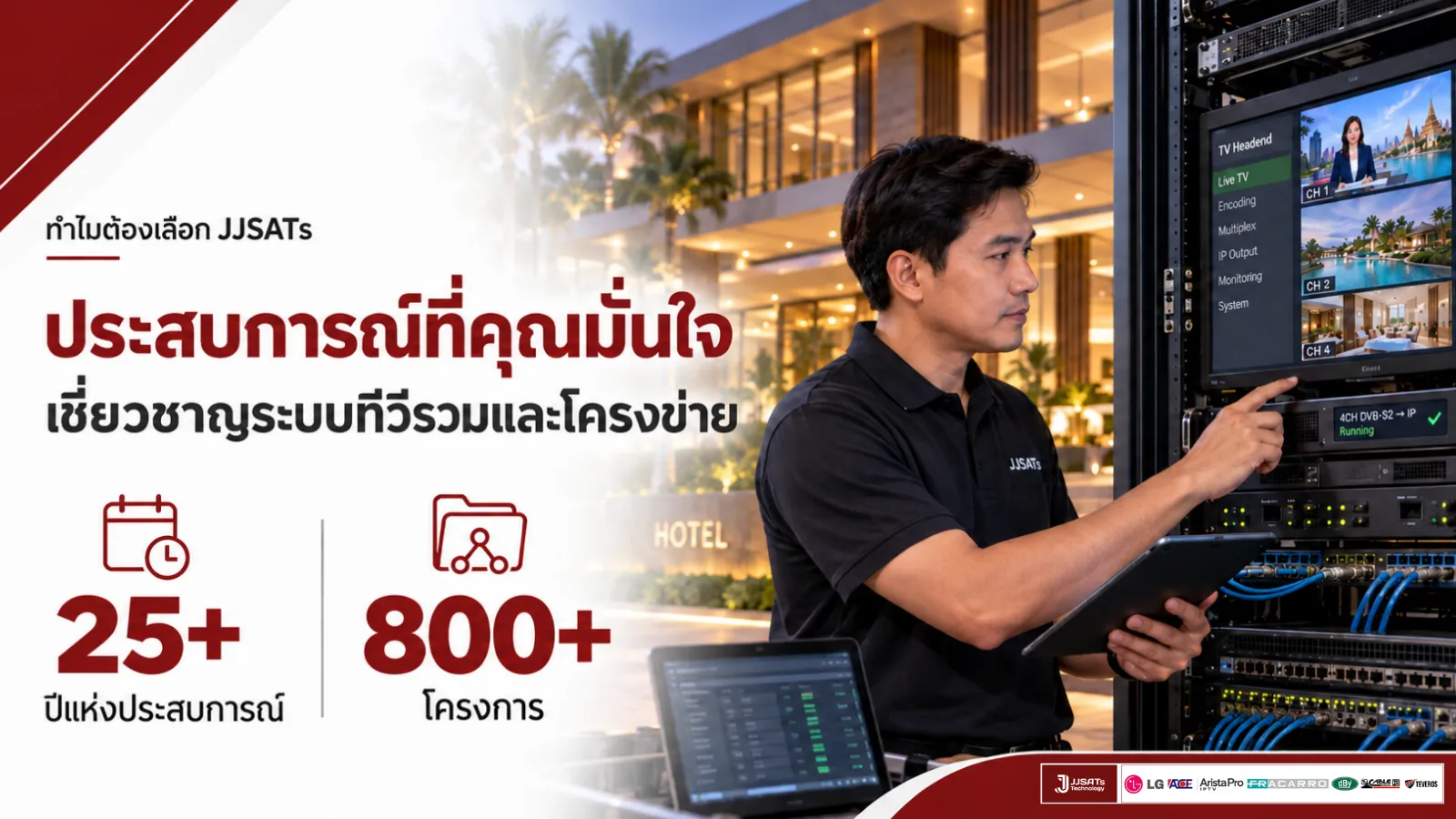 ระบบทีวีรวม MATV SMATV CATV Hotel IPTV | JJSATs