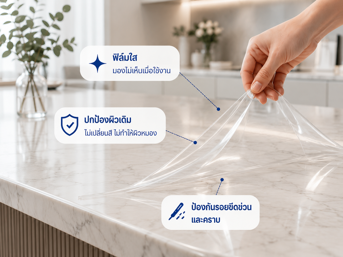 Nanotech Furniture Protection Film ฟิล์มใสสำหรับปกป้องผิวเฟอร์นิเจอร์