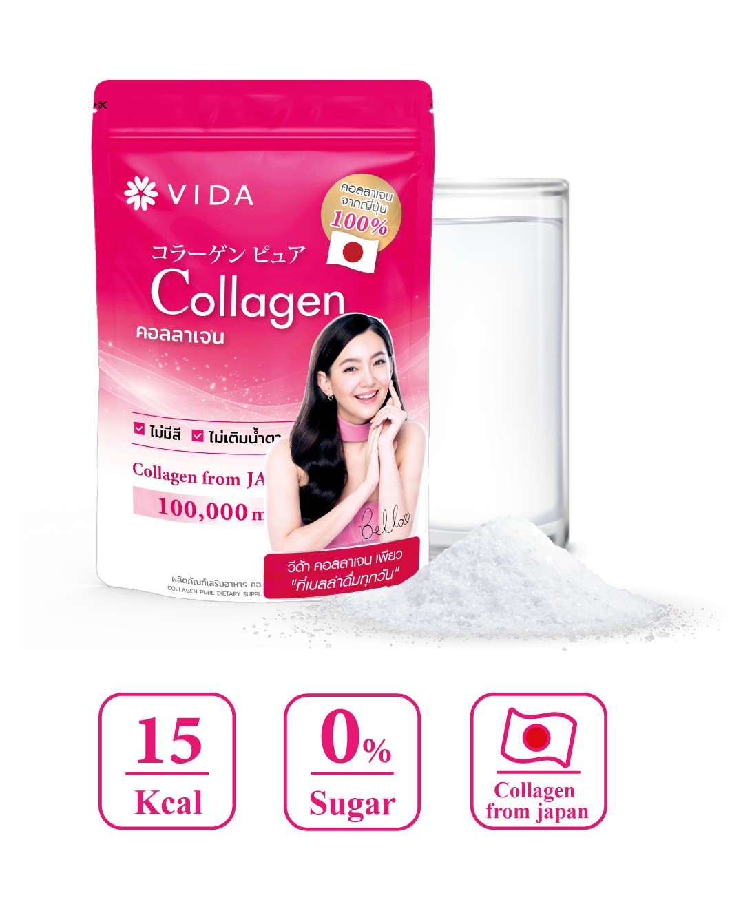 วีด้า เบลล่า ราณี VIDA Collagen ผิวขาว สวย กระจ่างใส ลดสิว ลดจุดด่างดำ คอลลาเจน บำรุงผิว บำรุงกระดูก ไขข้อ ข้อต่อ ผิวนุ่ม ชุ่มชื้น