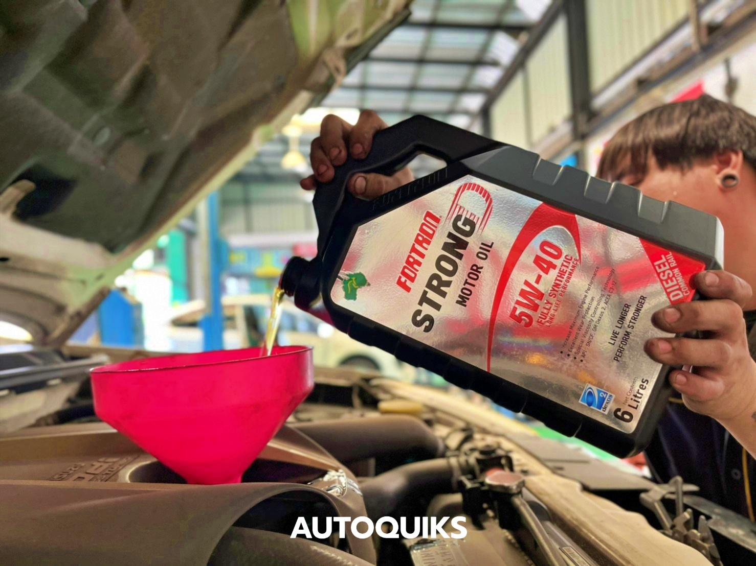 เปลี่ยนน้ำมันเครื่องโฟรตรอน สตรอง ดี 5W40