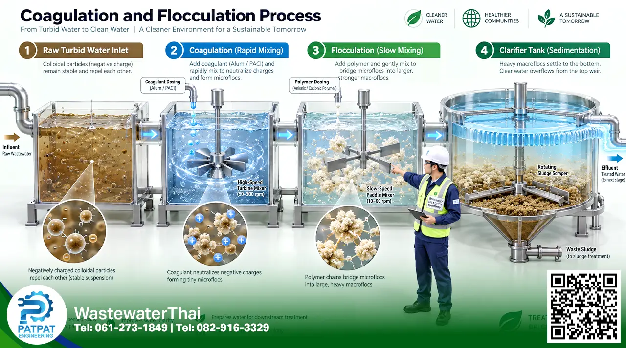 ถังตกตะกอน ทำหน้าที่อะไร หลักการทำงาน Clarifier Tank