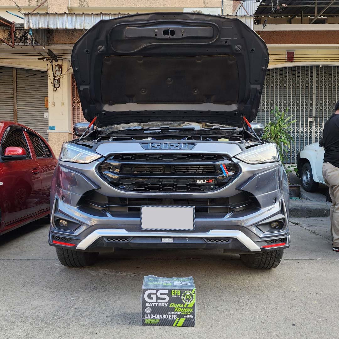 Mux Rear Battery เปลี่ยนแบตเตอรี่ All NEW ISUZU MU-X แบตหมด ราคาถูก ติดตั้ง ฟรี!