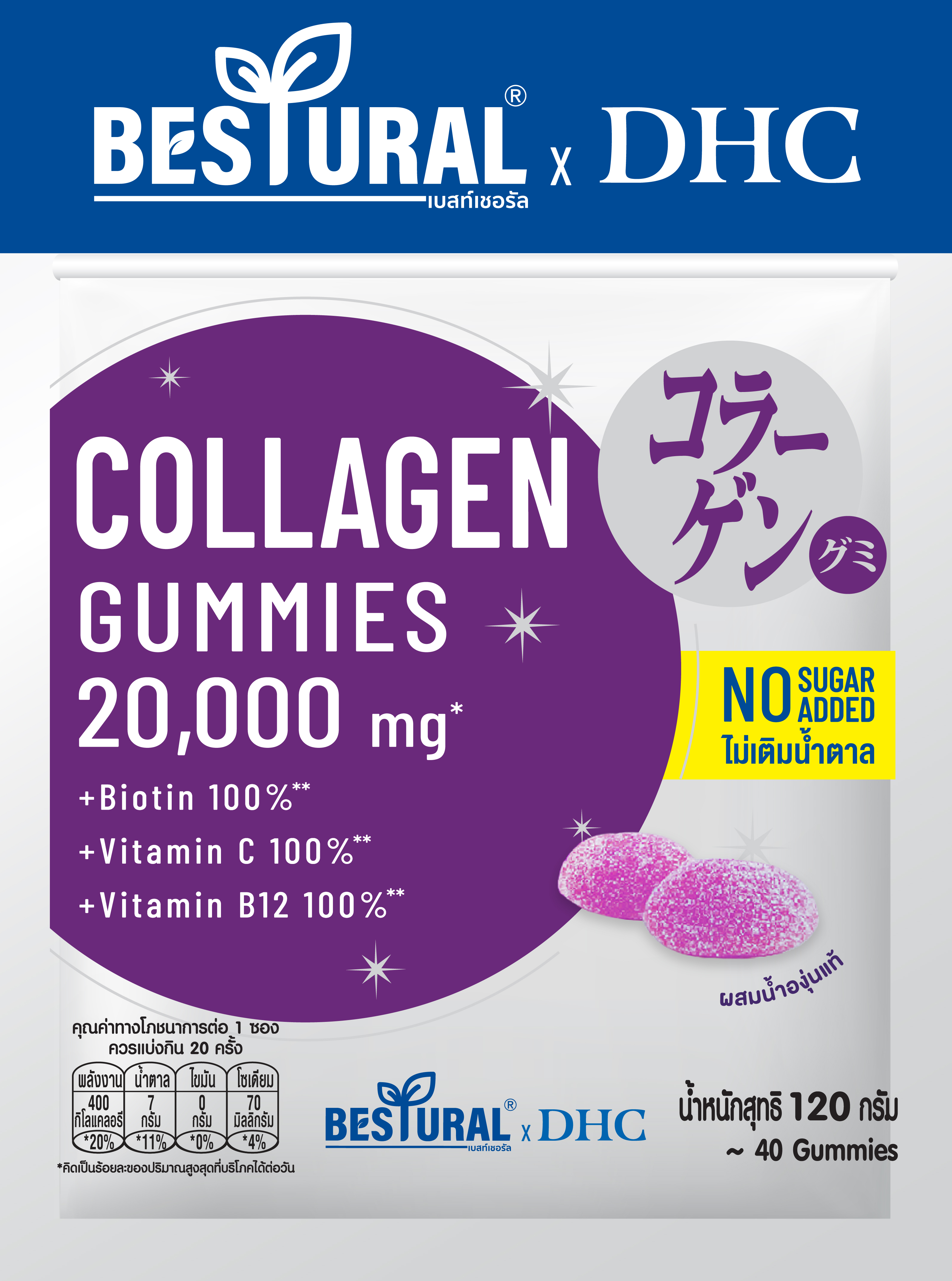 Bestural x DHC Collagen Gummies – Kyoho Grape (No Sugar Added)