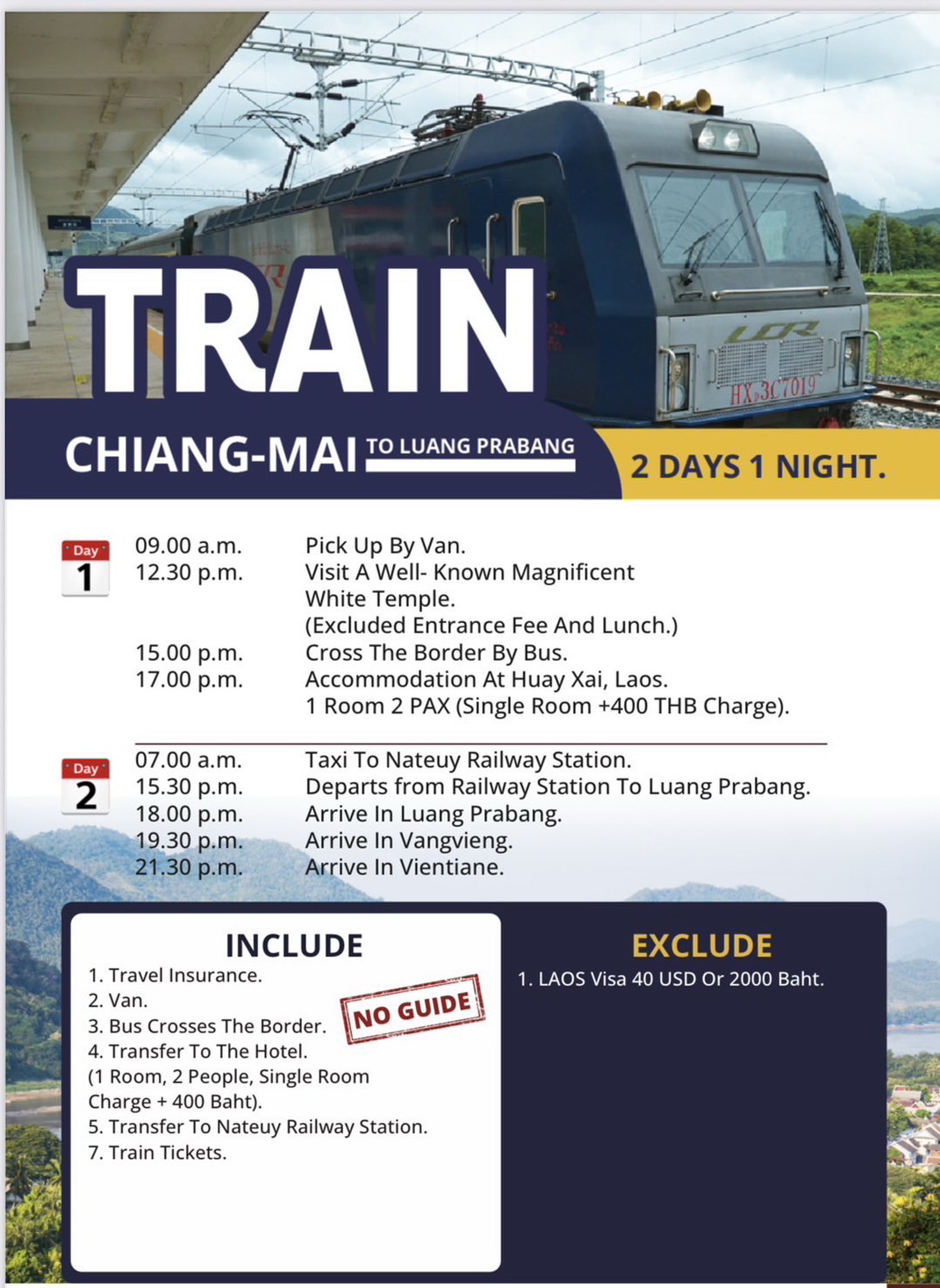 Package Train 2 Days 1 Night Chiang Mai to Luang Prabang