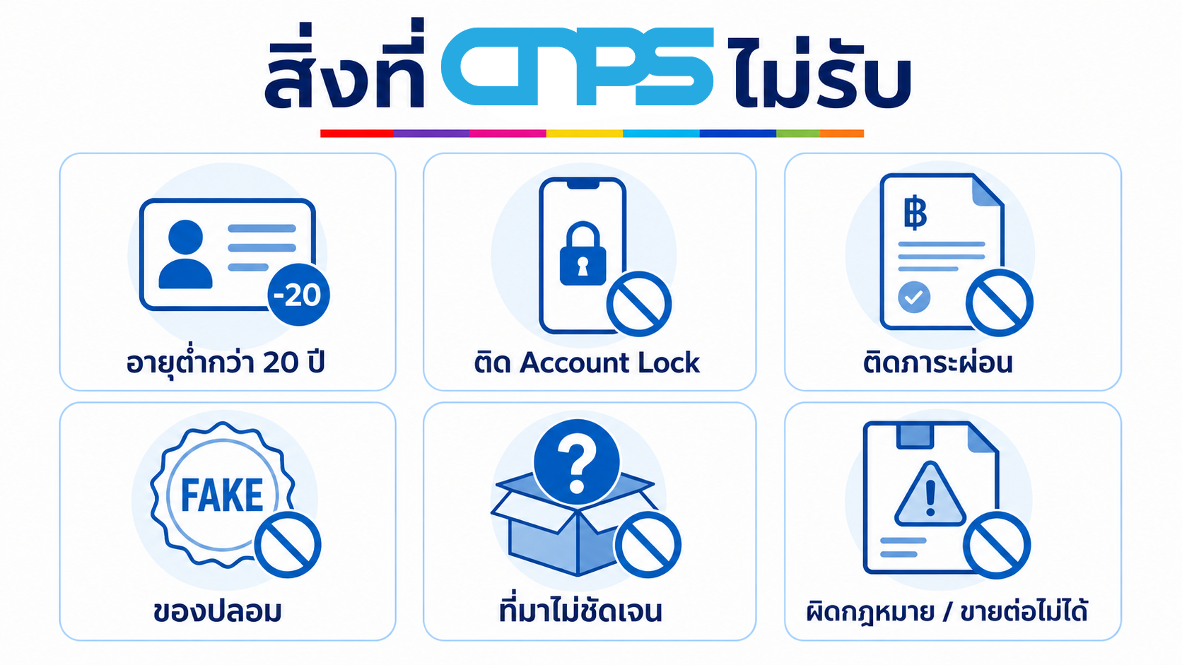เงื่อนไขสินค้าที่ช้างน้อยพอนชอปไม่รับ