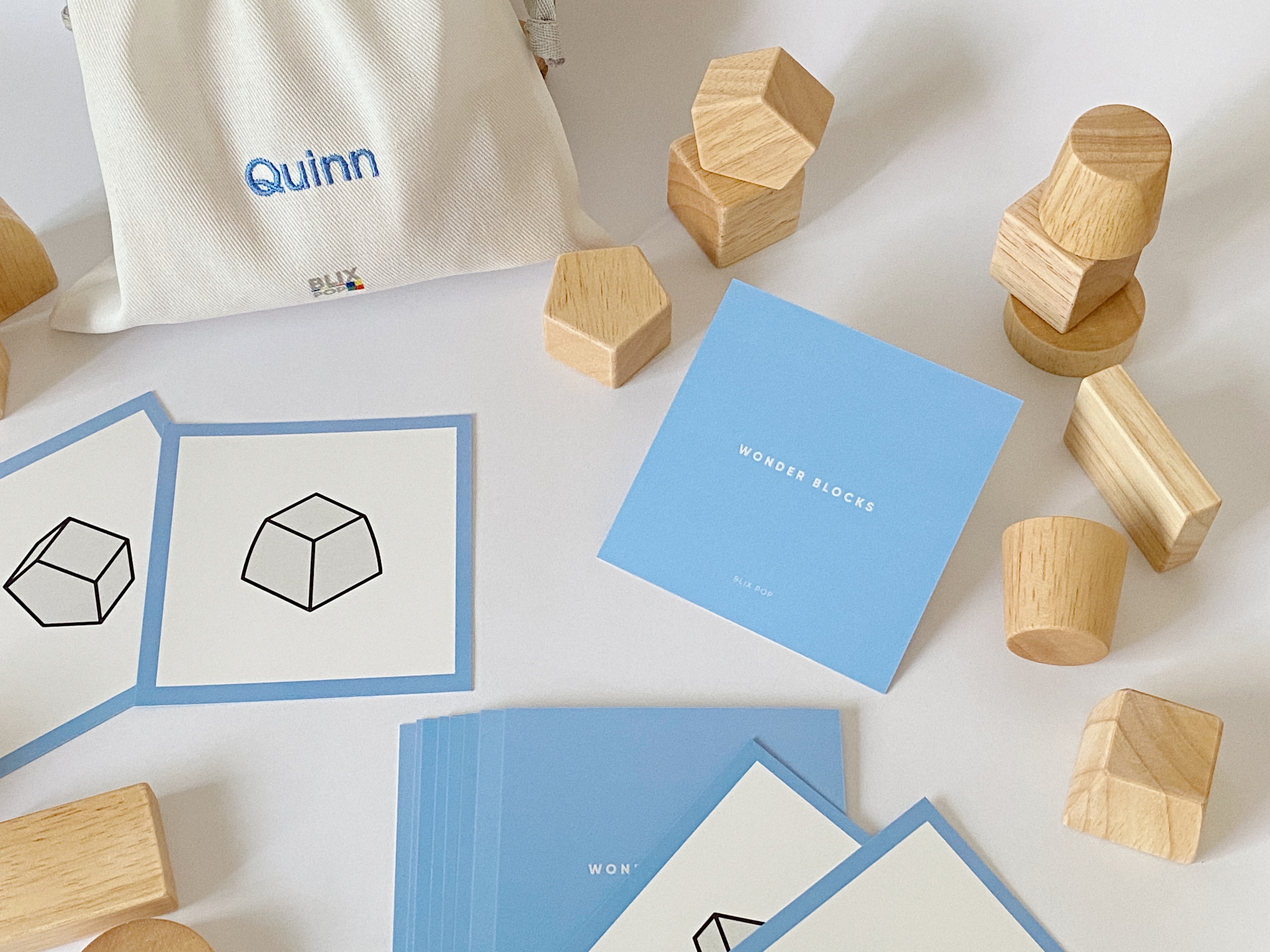 wooded blocks premium block and card game set