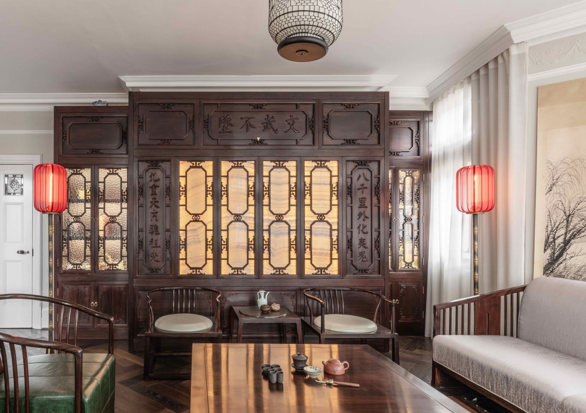ตกแต่งห้องนั่งเล่นห้องรับแขกแบบจีนสมัยใหม่ด้วยปรัชญาจีนโบราณ ตกแต่งห้องนั่งเล่นห้องรับแขกแบบจีนสมัยใหม่ด้วยปรัชญาจีนโบราณ