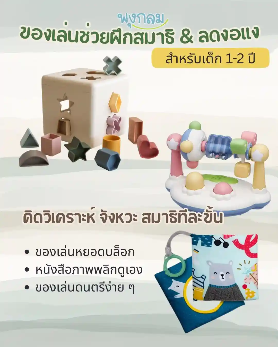 ของเล่นช่วยฝึกสมาธิ เด็ก 1-2 ขวบ ภาพตัวอย่าง ของเล่นช่วยฝึกสมาธิ เด็ก 1-2 ขวบ ภาพตัวอย่าง
