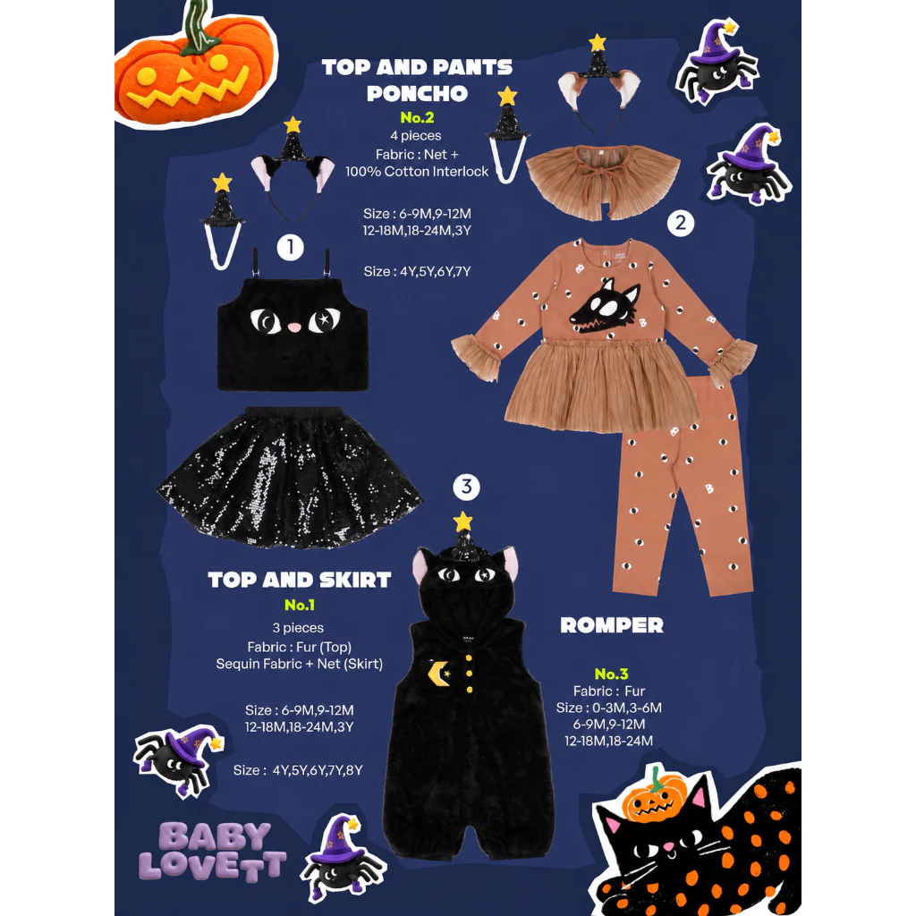 BabyLovett 02 Boo Halloween - Top and Pants and Poncho (1) BabyLovett 02 Boo Halloween - Top and Pants and Poncho (1)