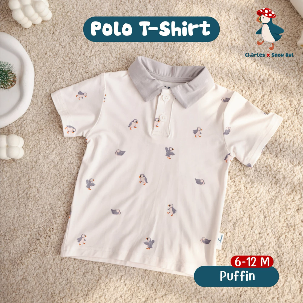 Charles x Snow Owl เสื้อโปโลเด็ก T-Shirt สำหรับ (6-12m)