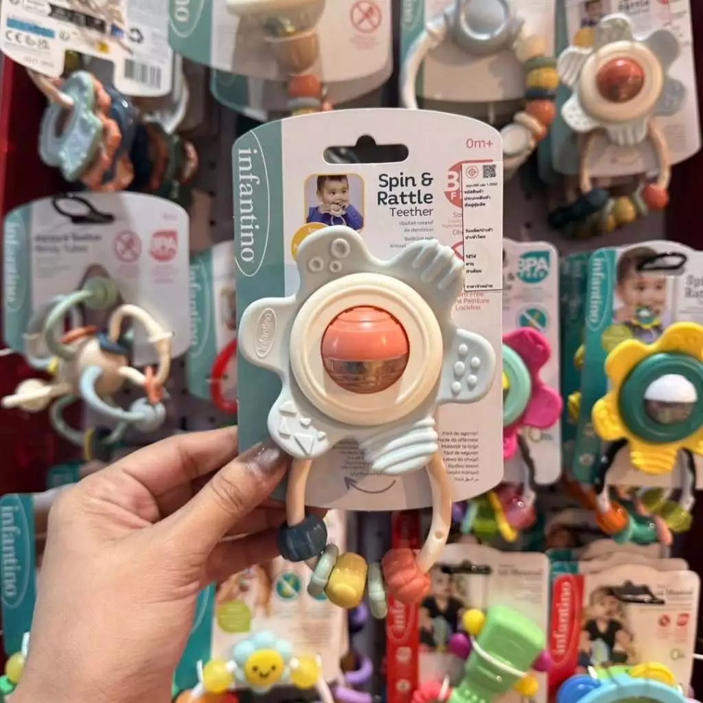 INFANTINO Spin & Rattle Teether ยางกัดดอกไม้ ของเล่นเขย่าเสริมพัฒนาการเด็ก 0m+ (6)