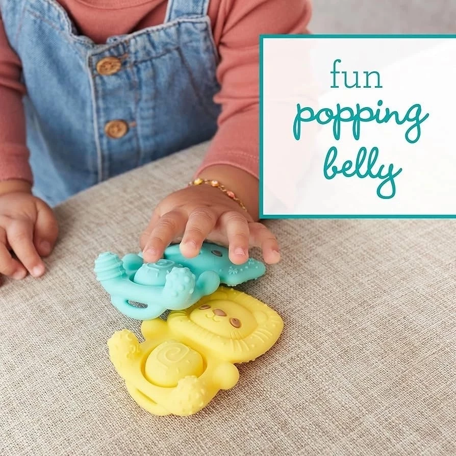 Infantino Teethimal Pop Pals ยางกัดซิลิโคน ช้าง & สิงโต