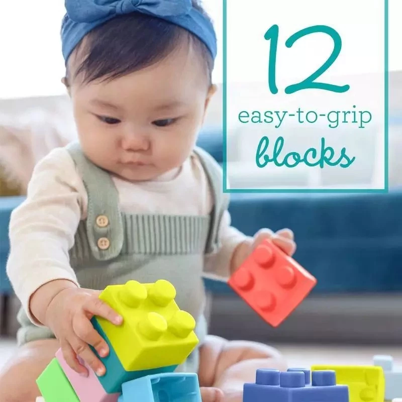 INFANTINO เลโก้ซิลิโคน ของเล่นเสริมพัฒนาการ Super Soft 1st Building Blocks