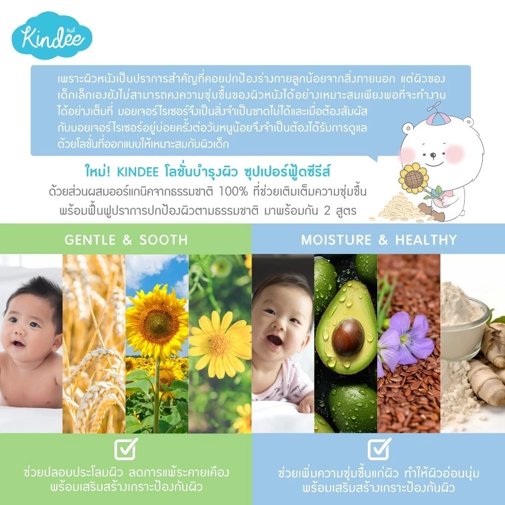 KINDEE Baby Lotion 150 มล. โลชั่นเด็กแรกเกิด 0M+