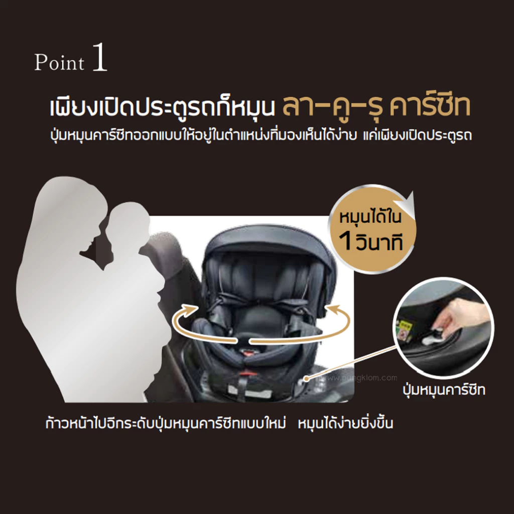 LEAMAN คาร์ซีท รุ่น La CoEUR PREMIUM Isofix Black