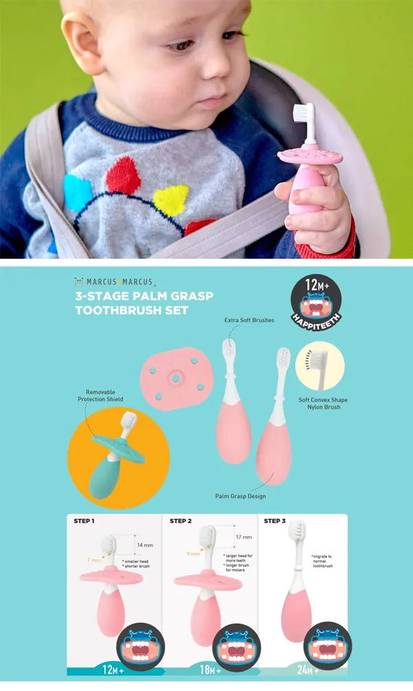 MARCUS & MARCUS แปรงสีฟัน 3 Stage Palm Grasp Toothbrush Set (13)