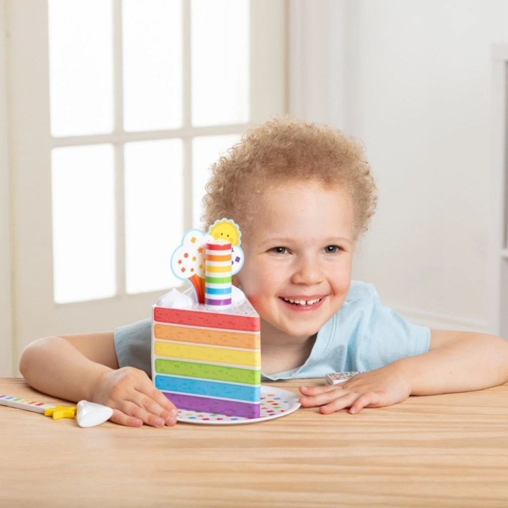 Melissa & Doug Birthday Wish Candle Cake ของเล่นเค้กวันเกิด ตกแต่งเค้ก เป่าเทียนได้จริง กล่องเก็บ 