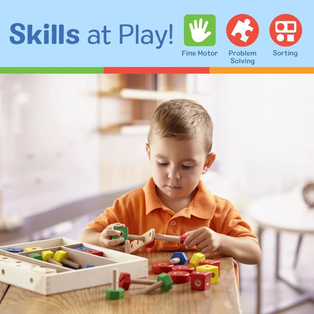 Melissa & Doug Construction Set in a Box รุ่น 5151 ของเล่น STEM ชุดเครื่องมือช่าง ของเล่น ขันน๊อต (8)