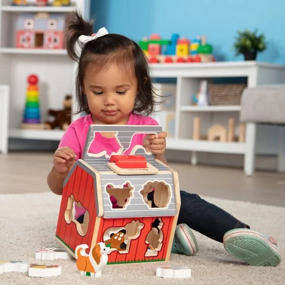 Melissa & Doug Take-Along Sorting Barn รุ่น 30149 บล๊อกหยอดรูปสัตว์ฟาร์ม มีหูหิ้ว ชิ้นใหญ่ Melissa & Doug Take-Along Sorting Barn รุ่น 30149 บล๊อกหยอดรูปสัตว์ฟาร์ม มีหูหิ้ว ชิ้นใหญ่