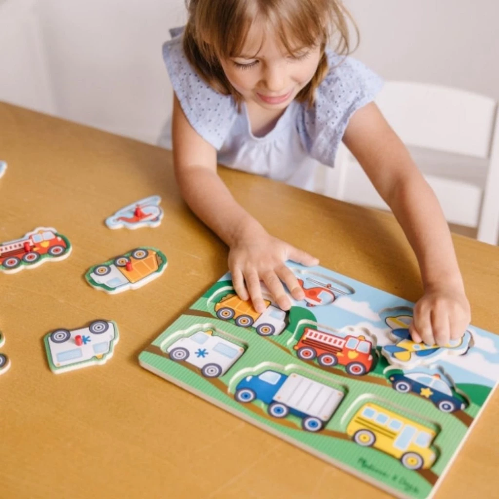 Melissa & Doug Wooden Peg Puzzle พัซเซิลไม้หมุดจับ มีตุ่มจับง่าย Melissa & Doug Wooden Peg Puzzle พัซเซิลไม้หมุดจับ มีตุ่มจับง่าย