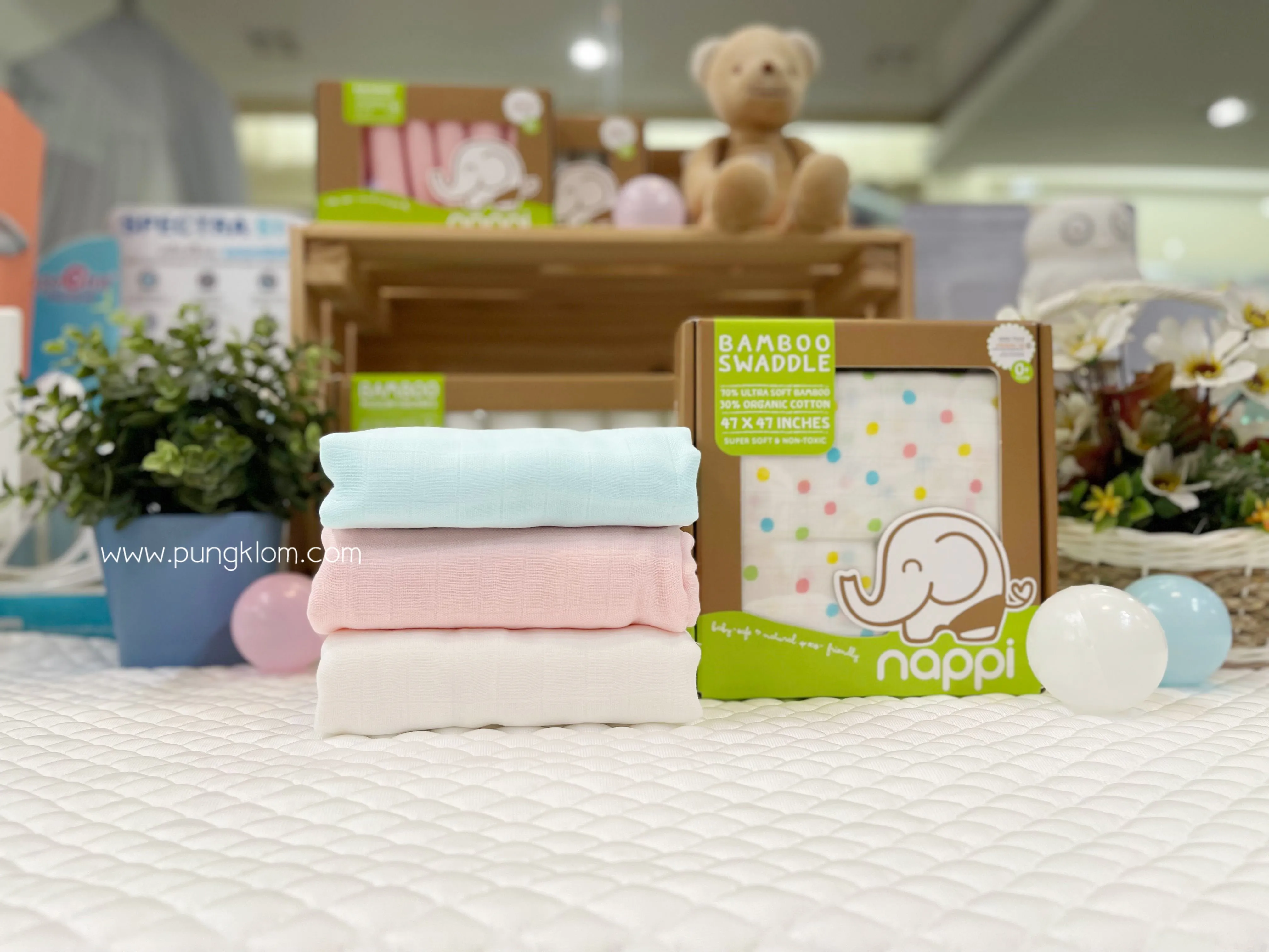 Nappi ผ้าห่อตัวเด็กแรกเกิดเยื่อไผ่ 47 x 47 นิ้ว (1 ผืน) (1)