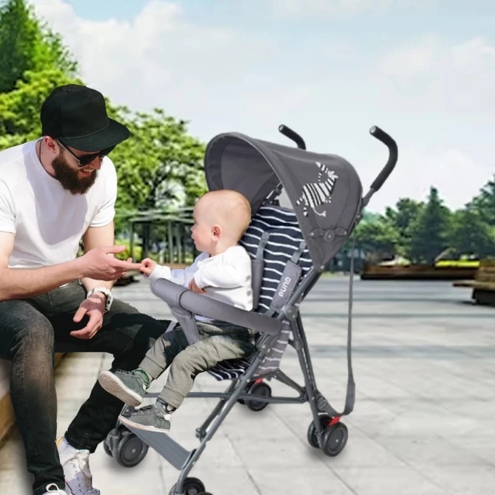 PUNA Stroller Easy Zebra รถเข็นเด็กพกพา น้ำหนักเบา 3 กก. พับเก็บง่าย หลังคาป้องกันแสง UV (1-3y) PUNA Stroller Easy Zebra รถเข็นเด็กพกพา น้ำหนักเบา 3 กก. พับเก็บง่าย หลังคาป้องกันแสง UV (1-3y)