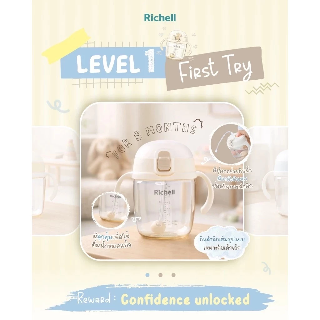 Richell PPSU Straw Training Cup Step 1 Richell PPSU Straw Training Cup Step 1