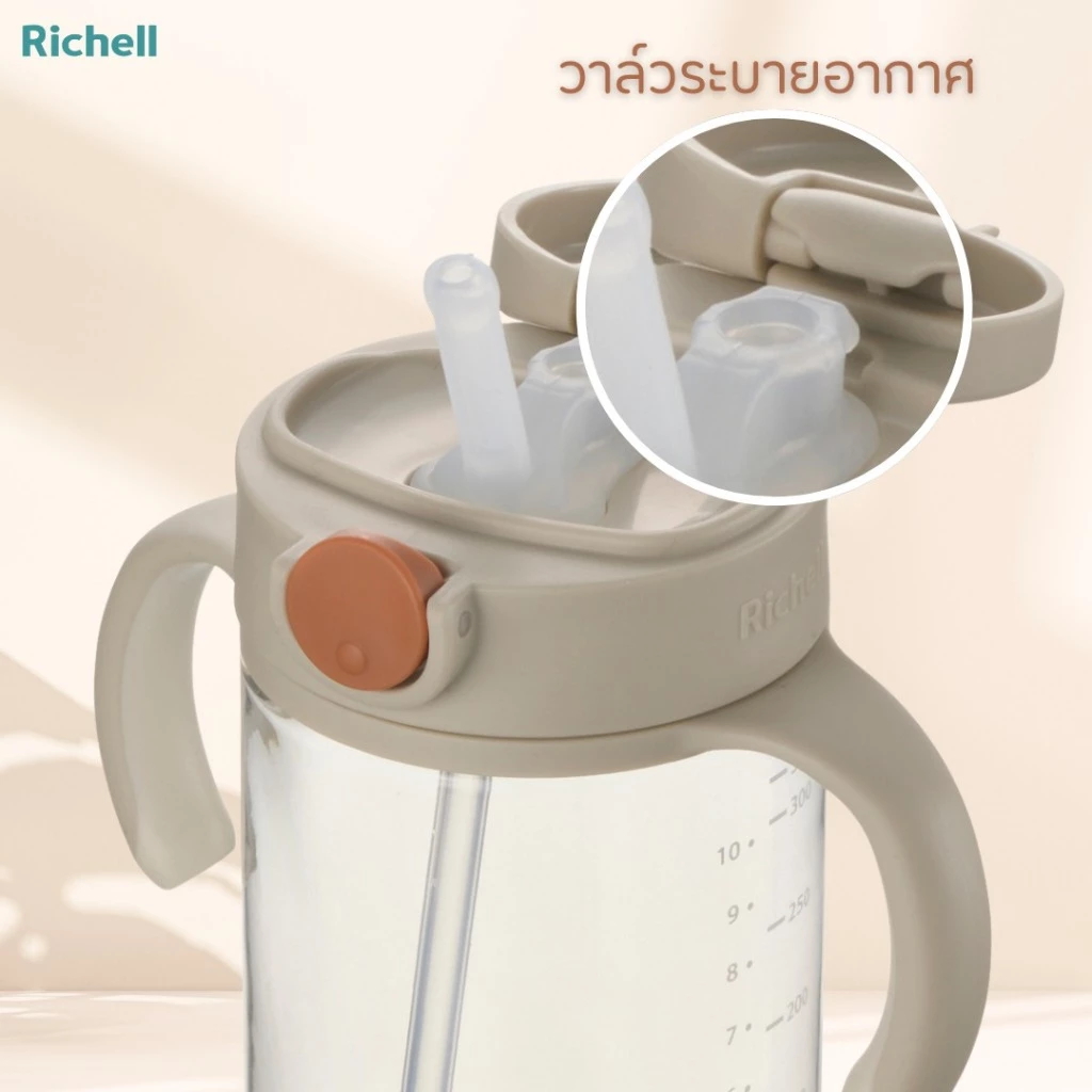 RICHELL แก้วหลอดดูด คว่ำไม่หก AXSTAR