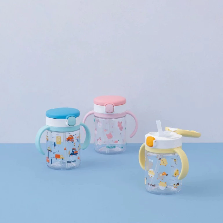 Richell แก้วหลอดดูดกันสำลัก คว่ำไม่หก 200ml. รุ่น AQ-Aqulea