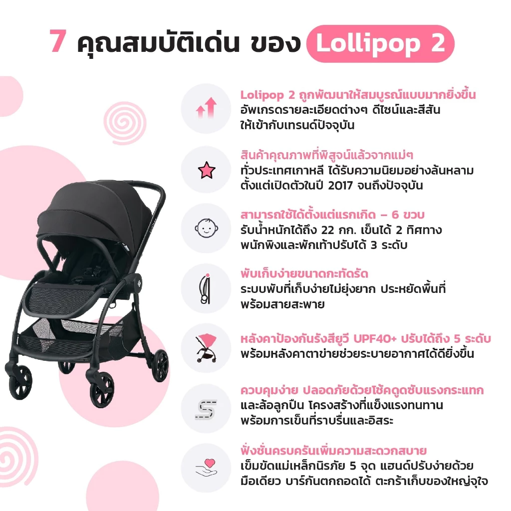 SEEC Stroller รถเข็นเด็ก รุ่น Lollipop 2