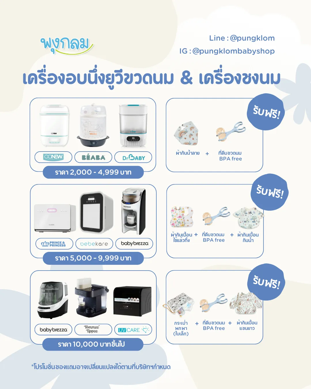 เครื่องอบนึ่งยูวีขวดนม เครื่องชงนม_ของแถม