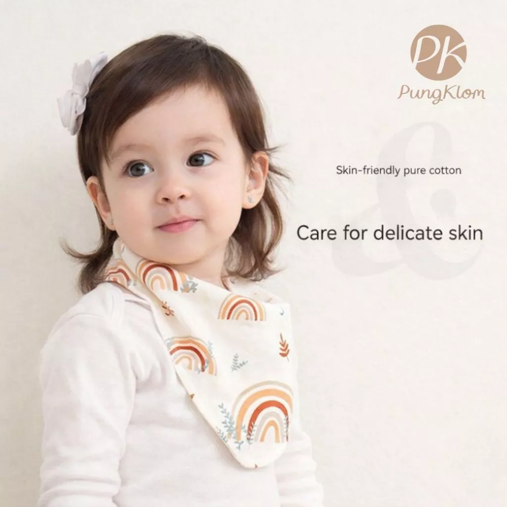 ผ้ากันเปื้อน ผ้ากันน้ำลาย ทรงสามเหลี่ยม Baby Triangular Bib