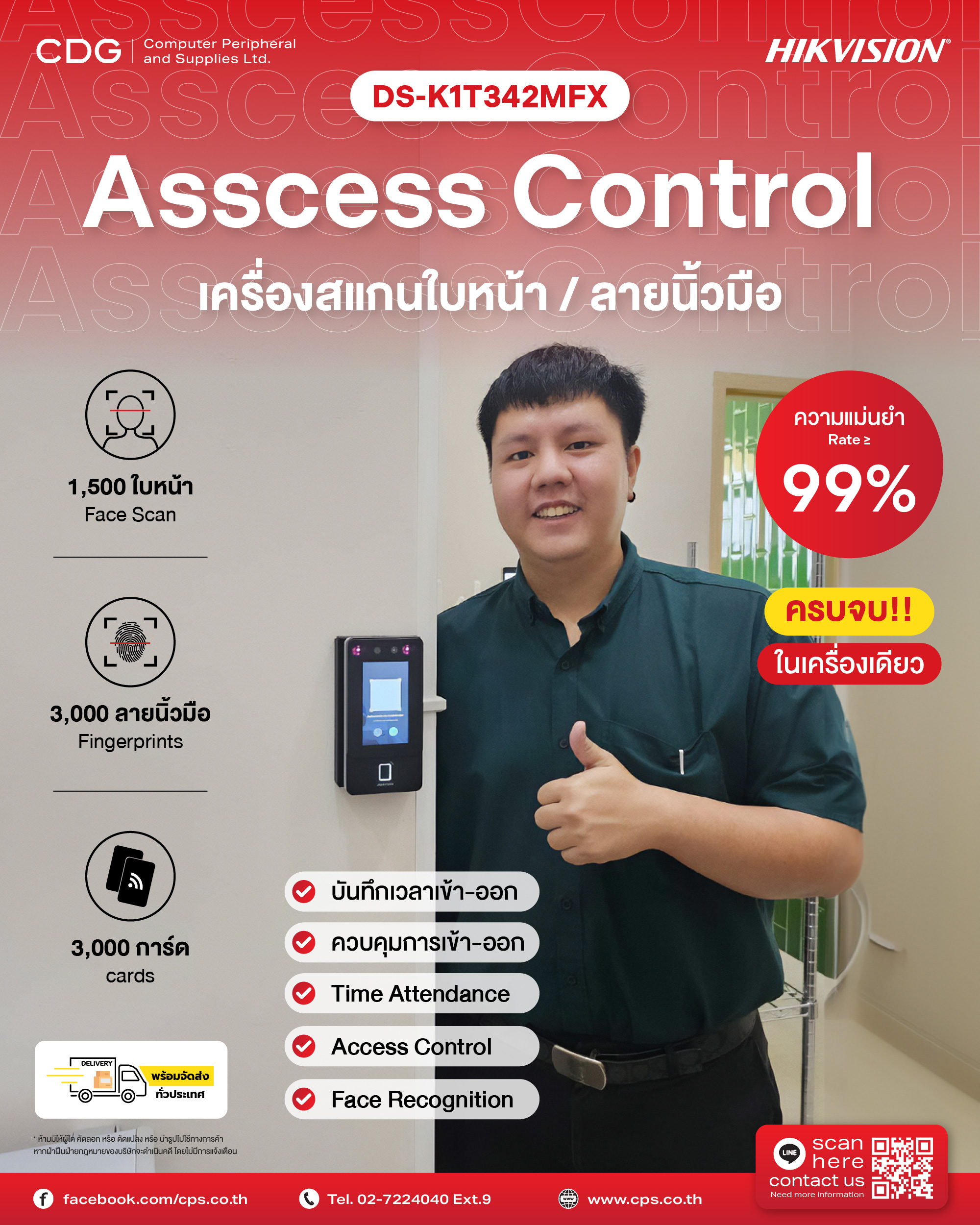 Asscess Control Hikvision DS-K1T342MFX