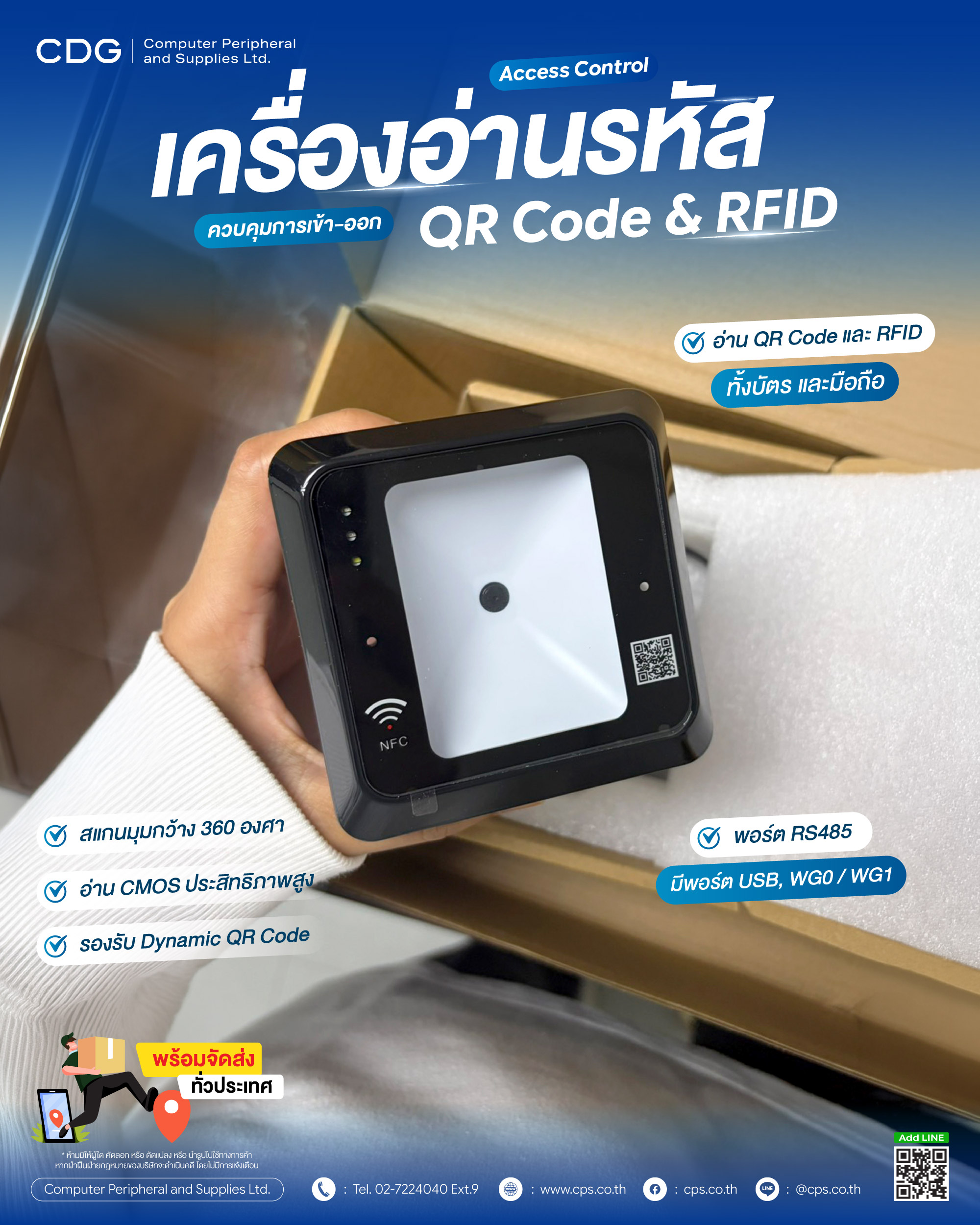 QR Code And NFC Reader Model R500 Lan Interface And SDK