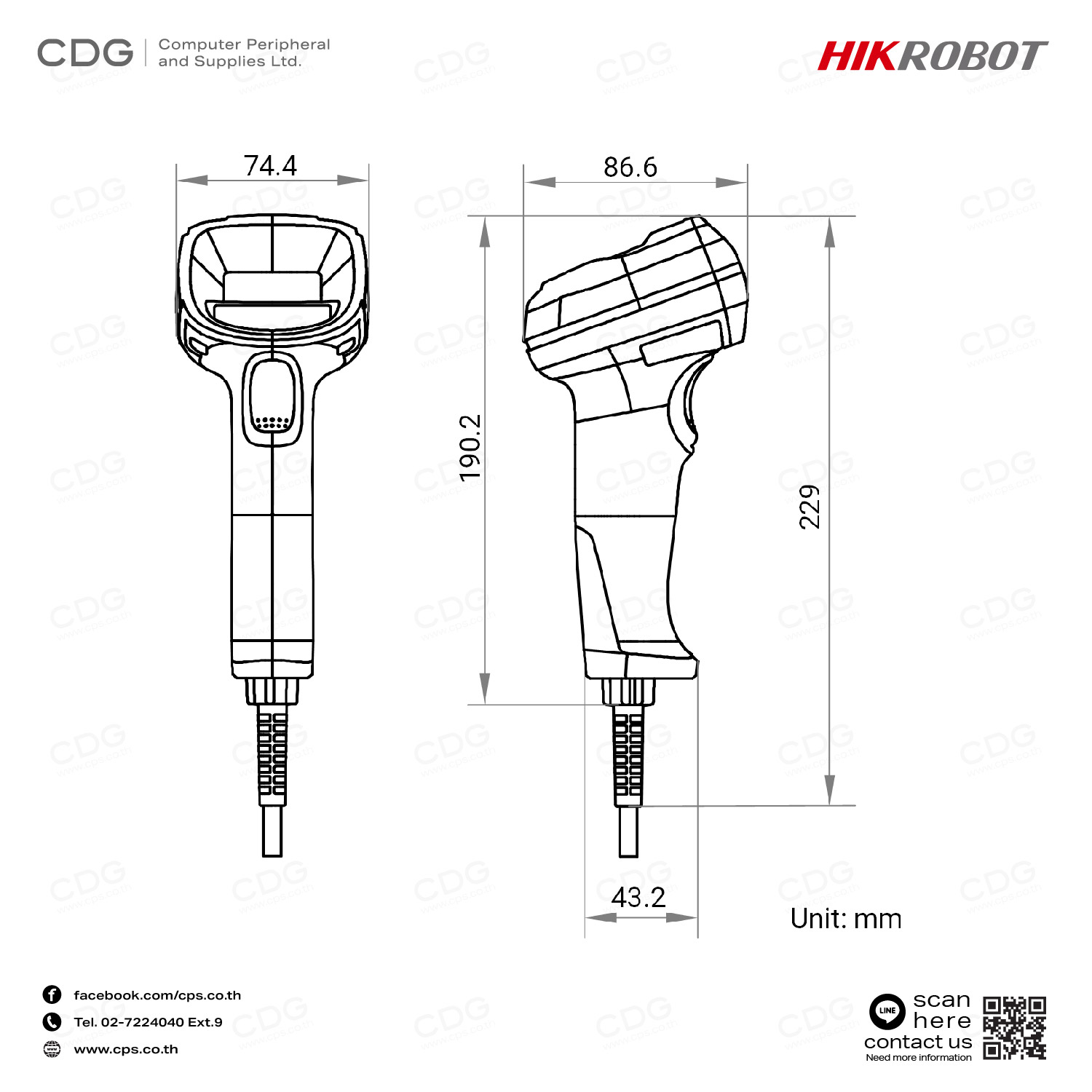Barcode Scanner HikRobot MV-IDH3013-05N-R1U
