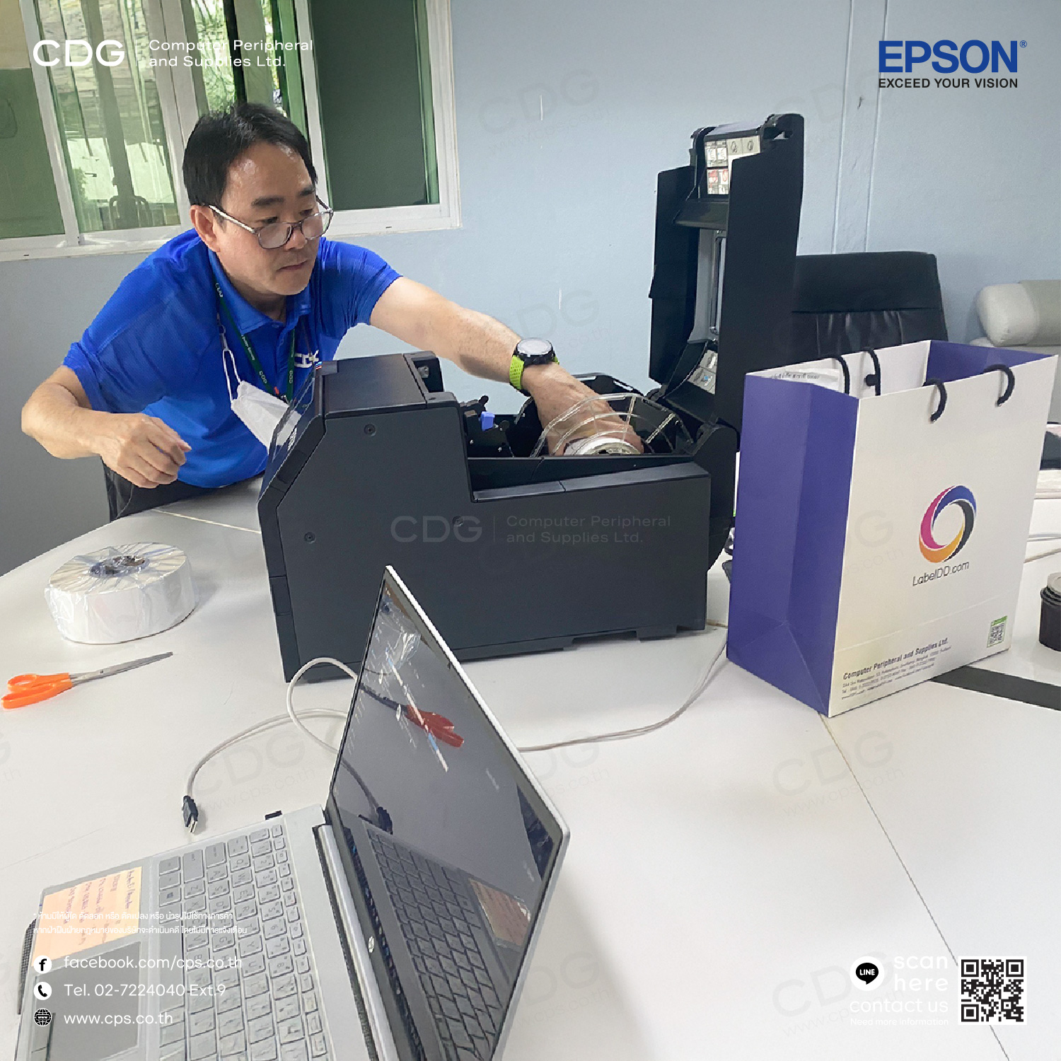 Epson ColorWorks C6550A Color Label Printer with Auto-Cutter