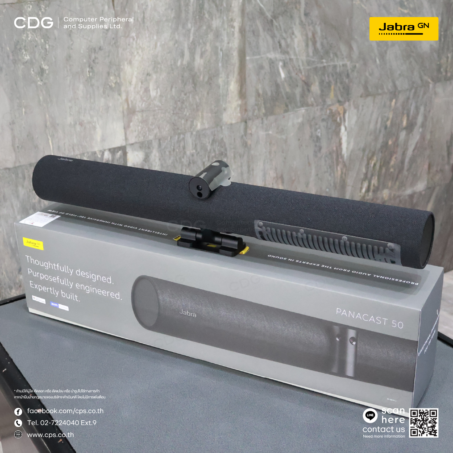 Jabra PanaCast 50, Black Panoramic 4K Video Conference Bar