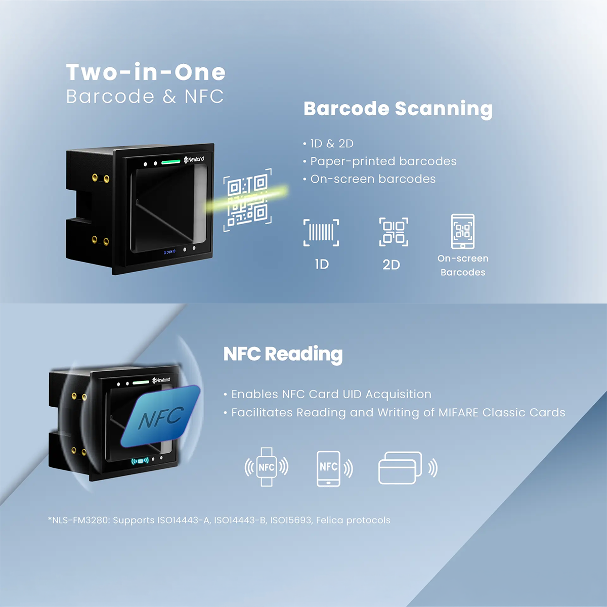Newland FM3280 Fixed Mount Barcode Scanner (Self-Service)