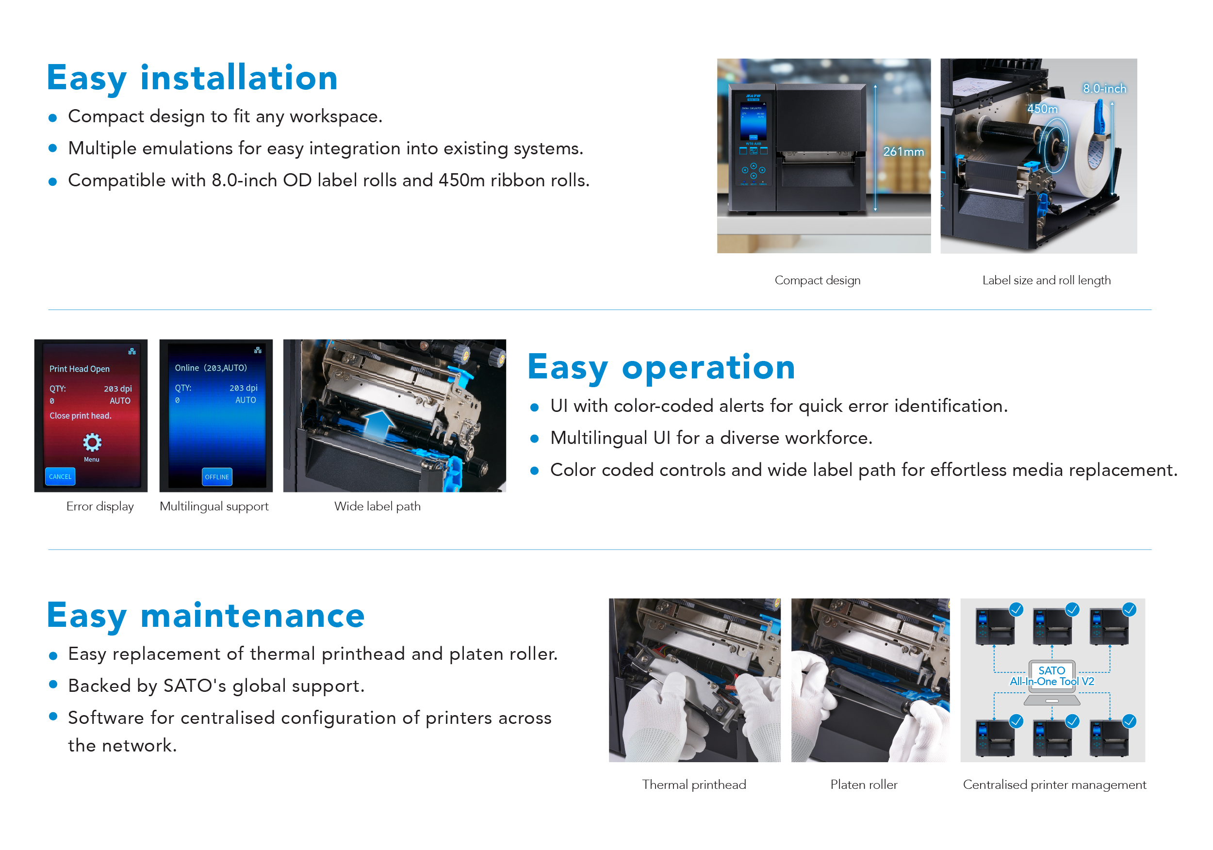 SATO WT4-AXB Industrial Label Printer (4-inch)