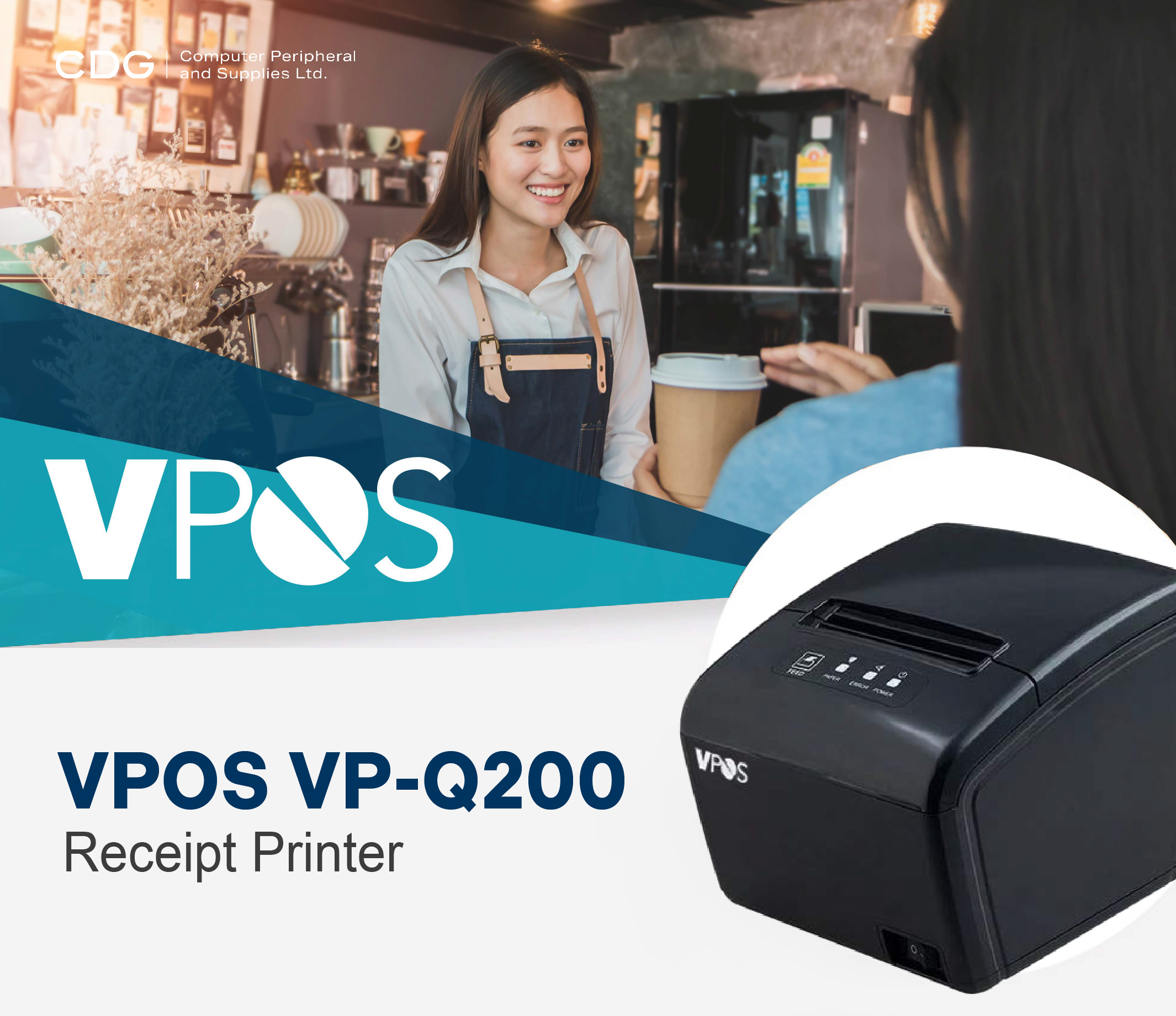 VPOS Receipt Printer VP-Q200 USB 203 Dpi